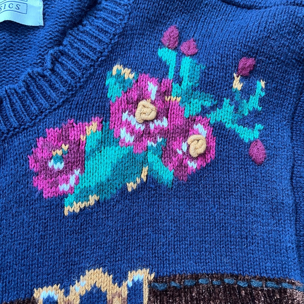 Vintage Equestrian Embroidered Patchwork Cardigan by Jantzen Classics - Picture 9 of 12